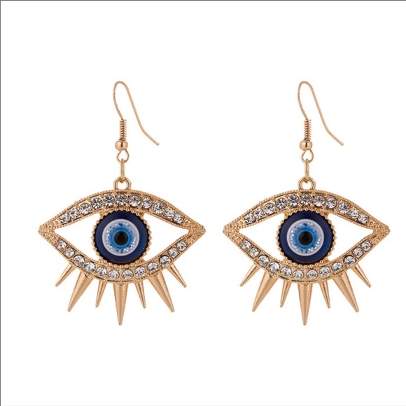 Jewelry - NEW Blue Evil Eye Drop Earrings